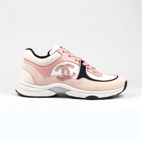 chanel sneakers pink and black